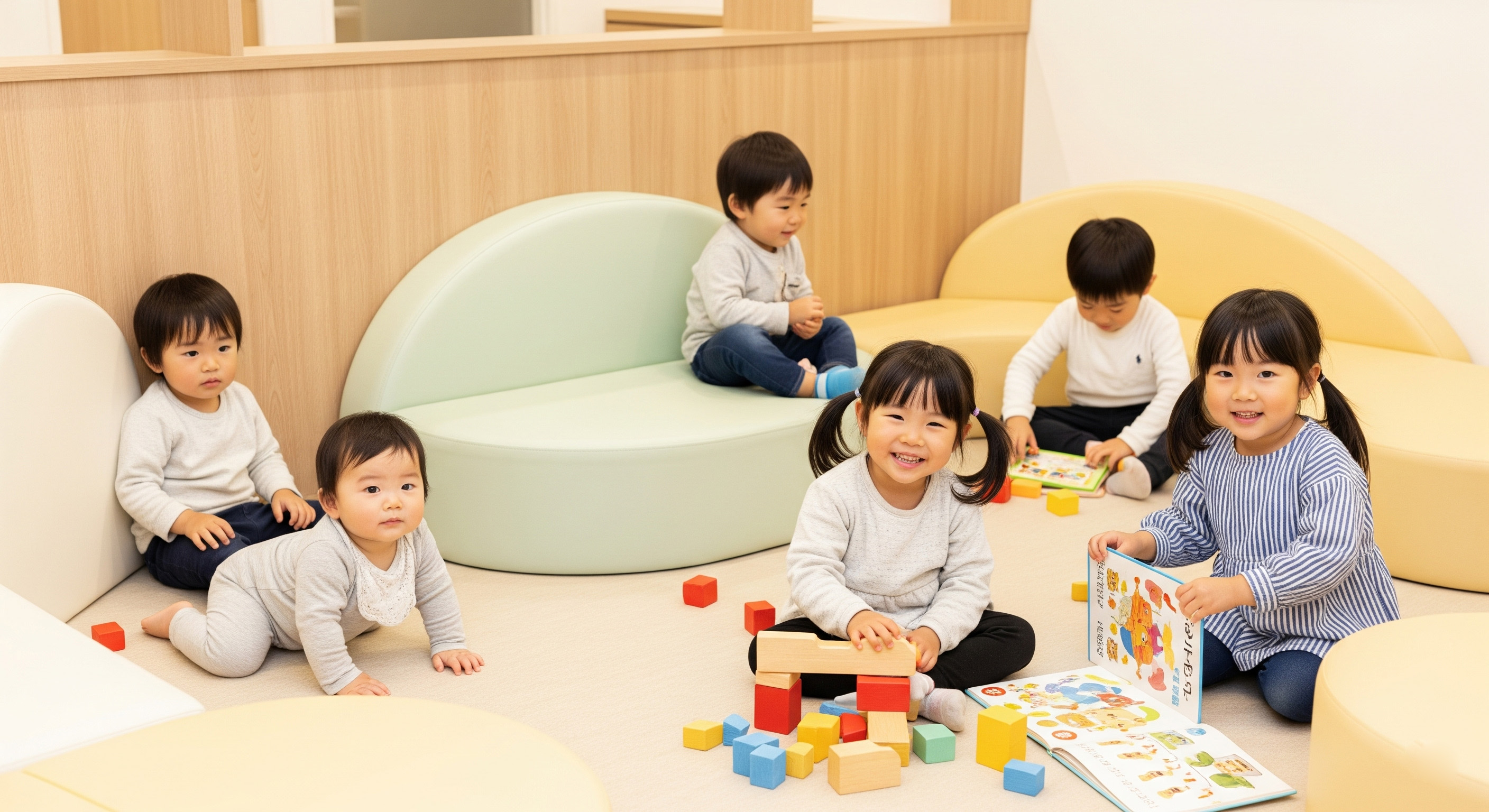 あそびの広場で遊ぶ子供たち